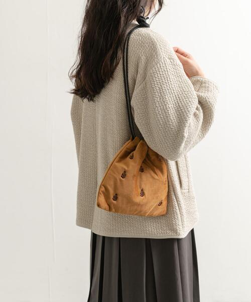ショルダーバッグ バッグ 「別注」beej×DOORS 刺繍巾着バッグ