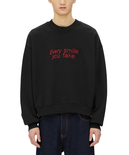 トレーナー スウェット MSGM×TIAGO ALEXANDRE 「Every smile you fake」エンブロイダリースウェットシャツ メンズの画像