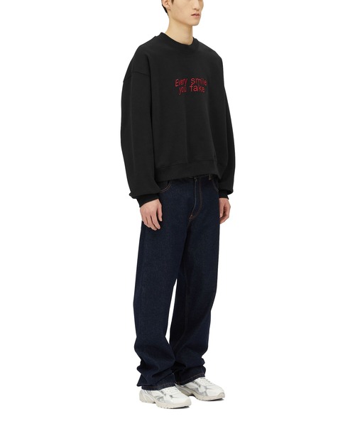 トレーナー スウェット MSGM×TIAGO ALEXANDRE 「Every smile you fake」エンブロイダリースウェットシャツ メンズの画像