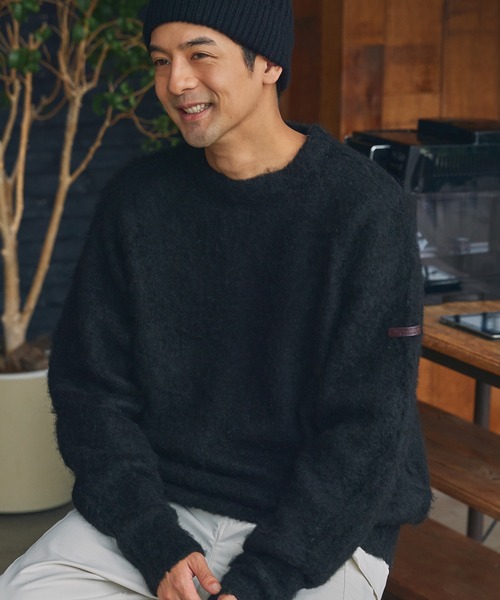 新品 ラッセルノ ゴルフ グラフィック ニット セーター ブラック M 4 THE CRAFT CREW PRODUCTS セーター ニット ウールミックスビッグ