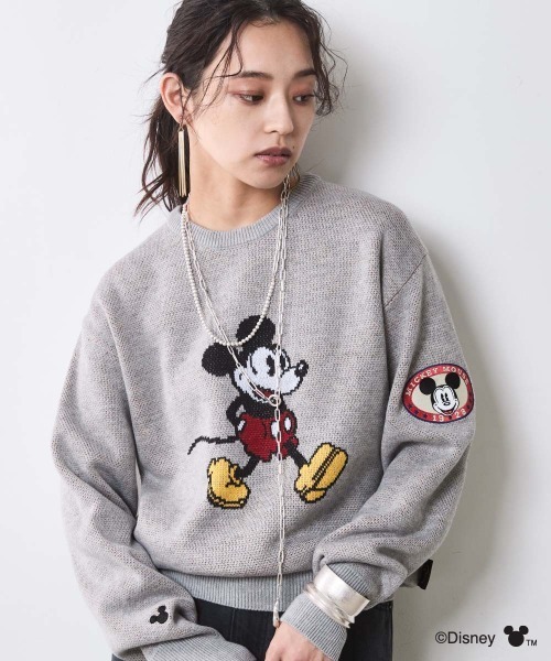 Disney ニット セーター ミッキーマウス/ジャガードニットプル