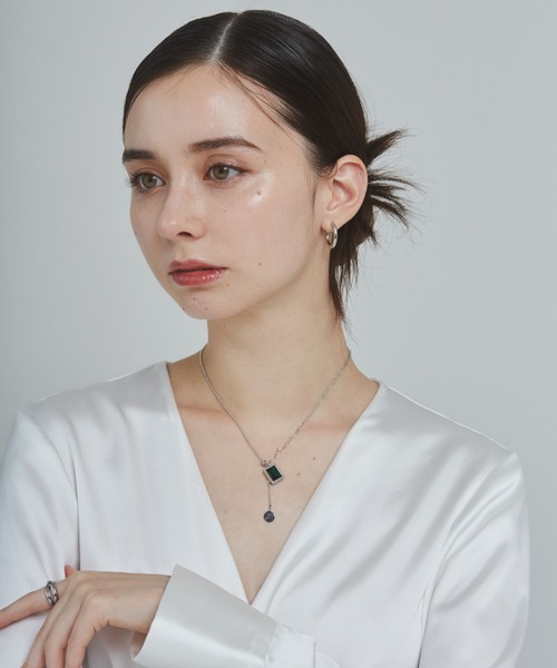 925シルバー グリーンストーン ネックレス ciite' ネックレス 「 金属アレルギー対応 」 グリーンストーン