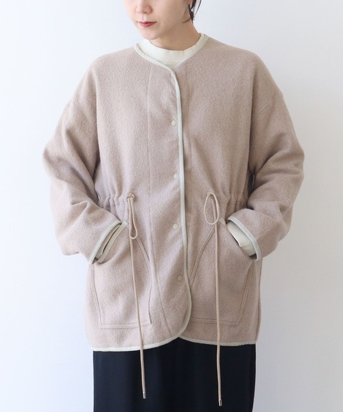 yuni ジャケット ノーカラージャケット super140 シープパイル