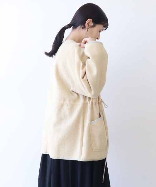 yuni ジャケット ノーカラージャケット super140 シープパイル