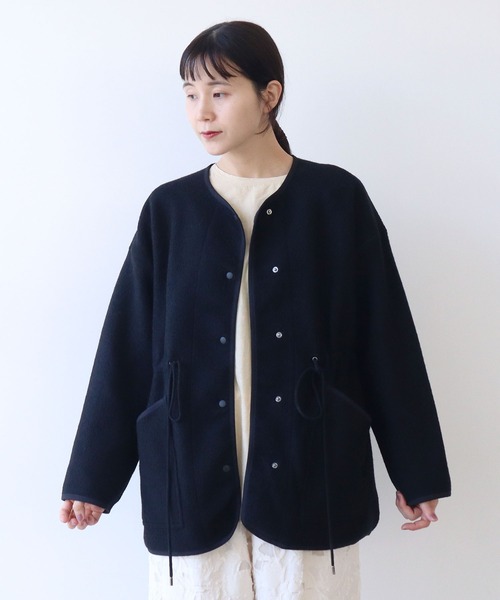 yuni ジャケット ノーカラージャケット super140 シープパイル