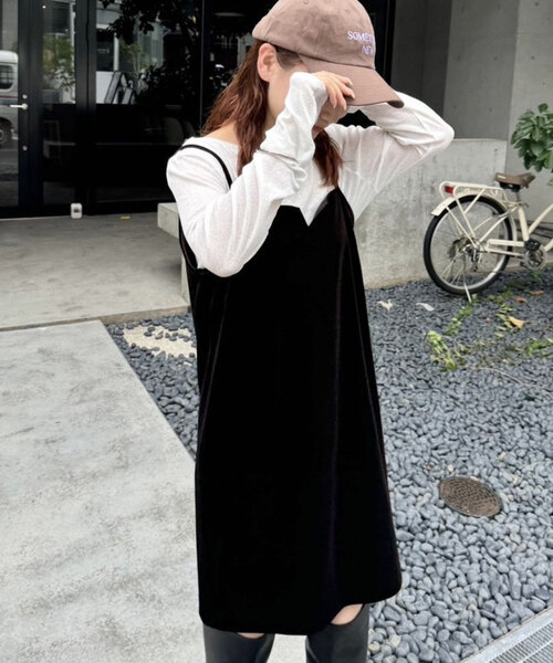 The toe ブラック　ベロアミニワンピース 長袖 楽天市場】ベロア ミニワンピースの通販