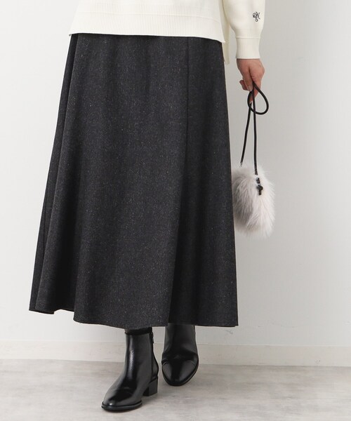 Dessin（デッサン） スカート 「後ろゴム・洗える」ツイード切り替え