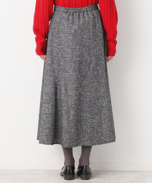 Dessin（デッサン） スカート 「後ろゴム・洗える」ツイード切り替え