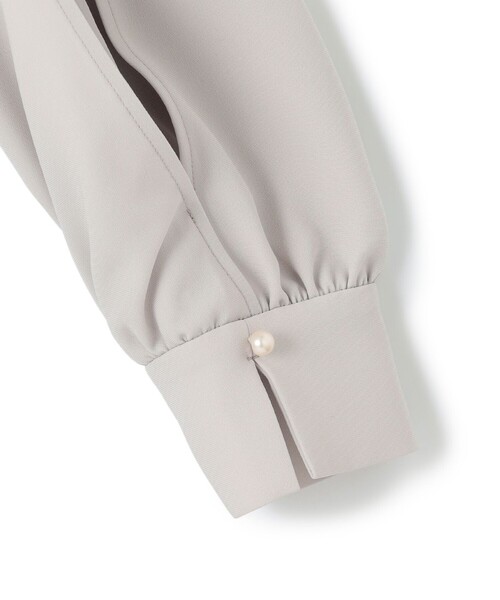 23区☆40サイズ　スリットシフォンスリーブ ワンピース セットアップ対応】トリアセダブルジョーゼット スリットシフォン