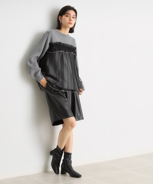 裾チュール ドッキングニット WEB限定】 裾チュールドッキングニット | DOUDOU(ドゥドゥ