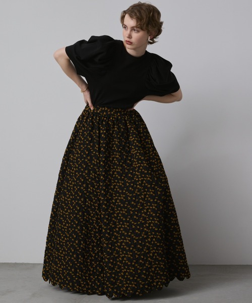 PERNA（ペルナ） スカート フラワージャガードスカラップスカート