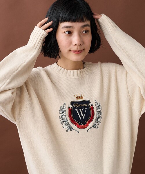 日本未入荷/88rising愛用☆MEDM☆ロゴ 刺繍 ニット セーター☆ FREAK'S STORE ニット セーター エンブレムニット/刺繍ニット