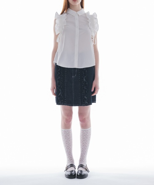 d.i.a. デニムフリルミニスカート デニムスカート frill denim mini skirt / フリルデザインミニスカート