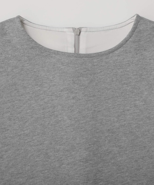 Fit more トレーナー スウェット オーガンジーフリルレイヤード
