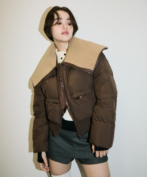 CURLED BOAブルゾン <2025AW> サイズ1(ショート丈) ブラウン SLY CURLED BOA ブルゾン CURLED BOAブルゾン <2025AW> サイズ1