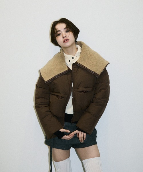 Clum ダウンコート ダウンジャケット boa collar padded short blouson Clum ダウンコート ダウンジャケット boa collar padded short blouson