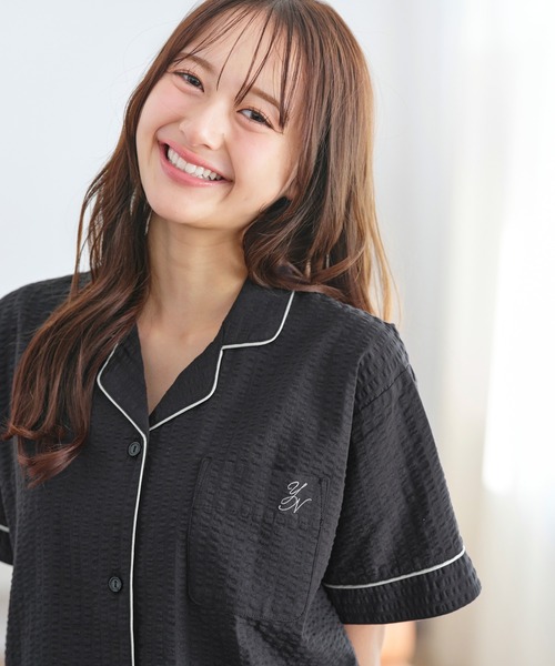 パジャマ ルームウェア 「半袖+ロングパンツ」さらっと綿100％シャツ