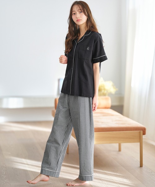 国内発送【J.Crew】Dreamy半袖コットンパジャマ上下セット関税込 パジャマ ルームウェア 「半袖+ロングパンツ」さらっと綿100