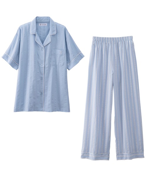 パジャマ ルームウェア 「半袖+ロングパンツ」さらっと綿100