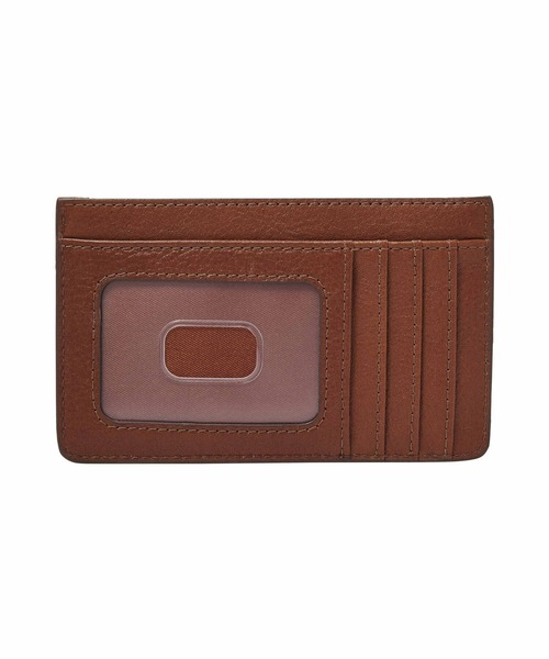 j817【新品】 Fossil カードケース マルチファンクション ブラウン FOSSIL（フォッシル） 名刺入れ カード入れ レディース レザー