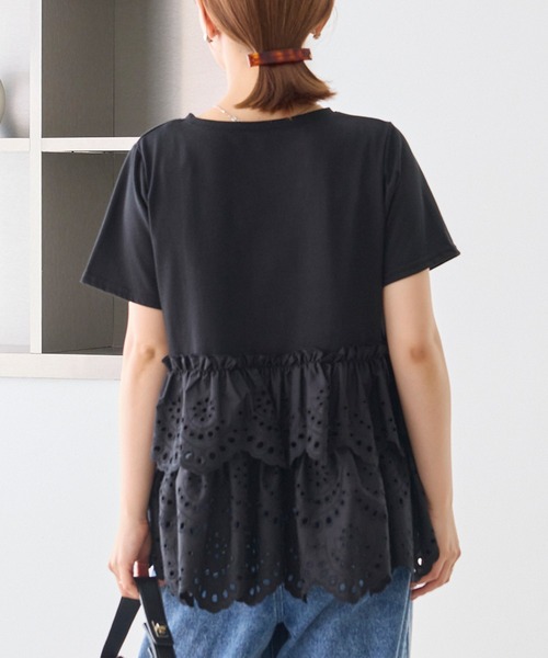 LAVEANGE（ラビアンジェ） tシャツ 半袖 クラフト刺繍プルオーバー