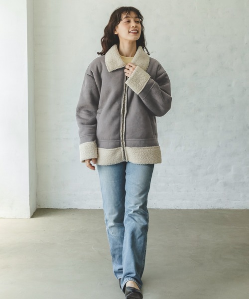 「pairmanon」 ブルゾン FREE チャコールグレー レディース_画像3