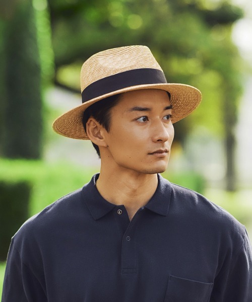 【美品】HIAND ハイアンド Blade pork Hat ハット 麦わら帽子 田中帽子店 帽子 ハット 日本製 中折れハット 麦わら帽子 ラルフ Ralf