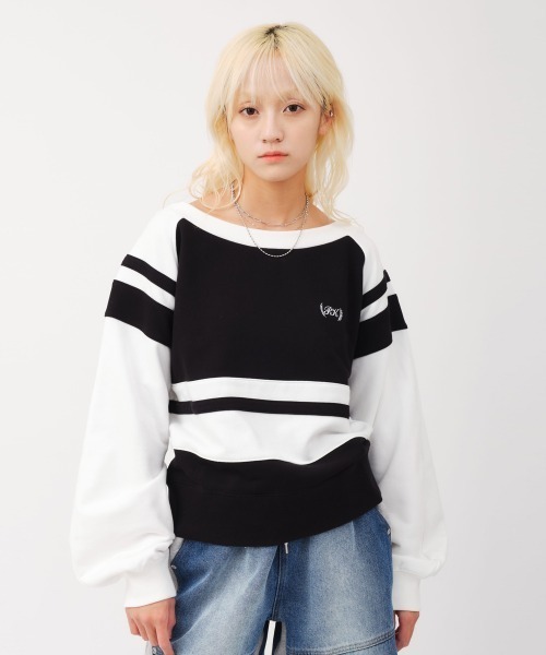 トレーナー スウェット atmos pink Bell Sleeves Line Sweatshirt / アトモス ピンク ベル スリーブ ライン