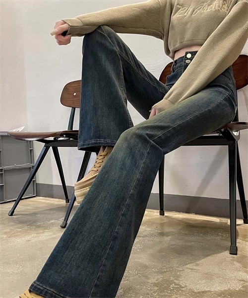 FREE STYLISTS ワイドパンツ ジーンズ デニム デニムパンツ フレア