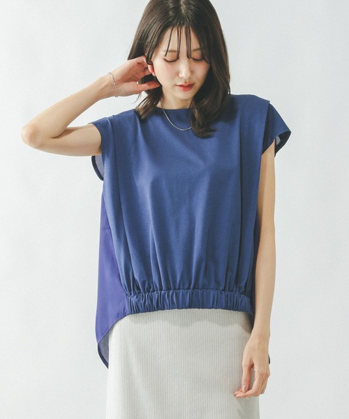 GLOBAL WORK（グローバルワーク） tシャツ 半袖 快適バックギャザーT