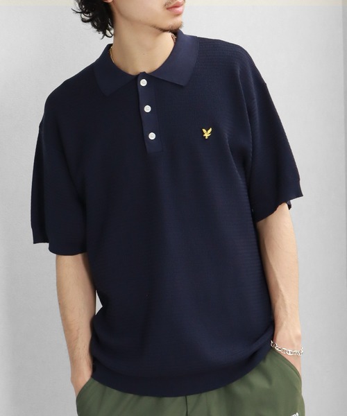 ☆美品☆LYLE & SCOTT ライルアンドスコット　半袖ポロ　ブラック L LYLE&SCOTT ポロシャツ Lyle ＆ Scott/ライル＆スコット ワン