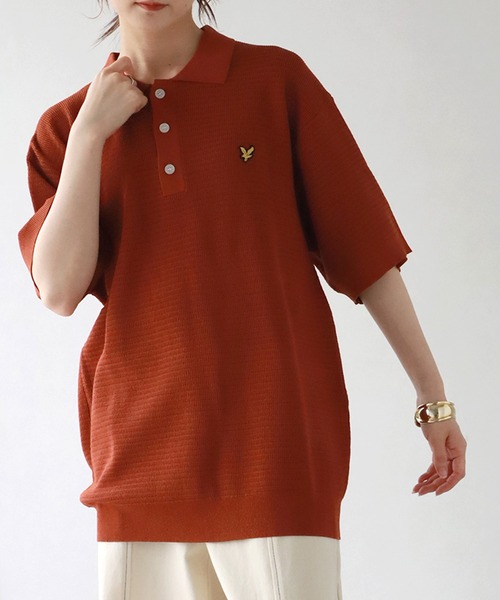 Mc e ニット　ポロシャツ　半袖　赤　スコットランド製　80s LYLE&SCOTT ポロシャツ Lyle ＆ Scott/ライル＆スコット ワン