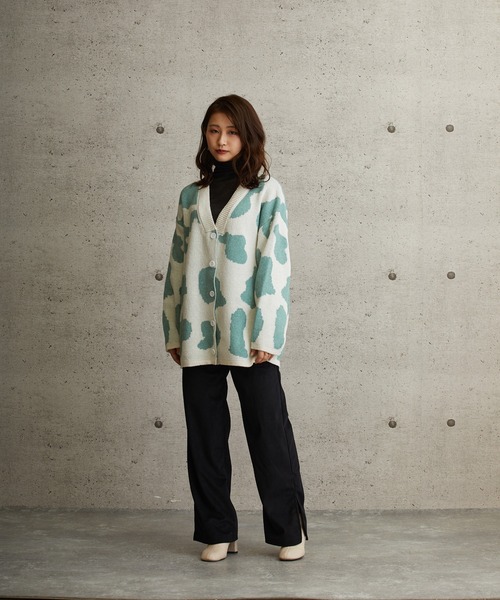 「L.H.P」 「courage」ニットカーディガン FREE ブラック レディース_画像3