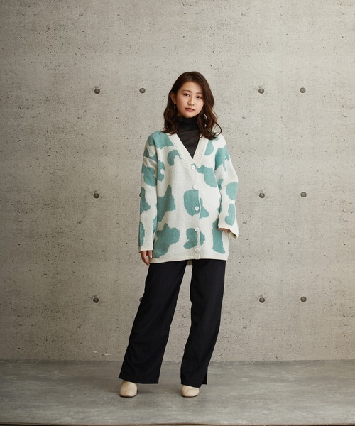 「L.H.P」 「courage」ニットカーディガン FREE ブラック レディース_画像4