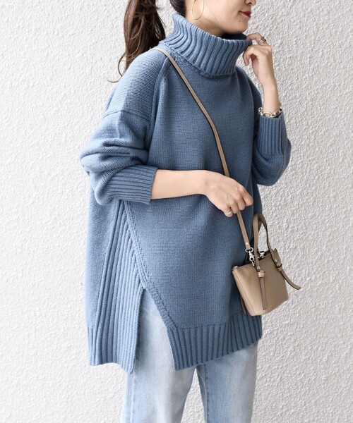 「SHIPS」 タートルネックニット SMALL グレー レディース_画像8