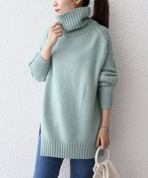 「SHIPS」 タートルネックニット SMALL グレー レディース_画像9