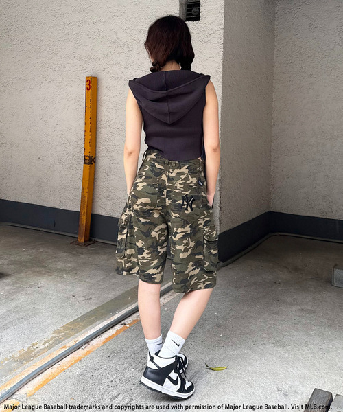 BACK TO THE FIELD パンツ 「MLB」刺しゅうロゴカーゴハーフパンツ