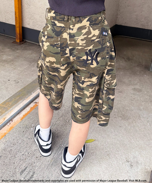 BACK TO THE FIELD パンツ 「MLB」刺しゅうロゴカーゴハーフパンツ