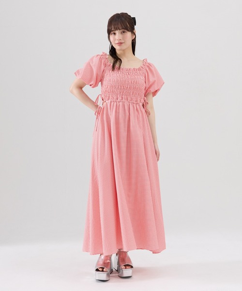 シャーリーテンプル♡新品未使用タグ付き♡ギンガムチェックピンクワンピース110 美品】シャーリーテンプル ギンガムチェック 半袖ワンピース
