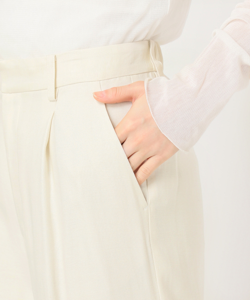 【新品タグ付き未開封】 washable linen混 ハイウエストパンツ　40 plage スラックス パンツ 「追加」washable linen混 ハイ