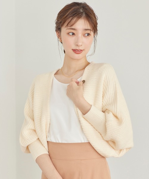 「SWINGLE」 ニットボレロ MEDIUM アイボリー レディース_画像2