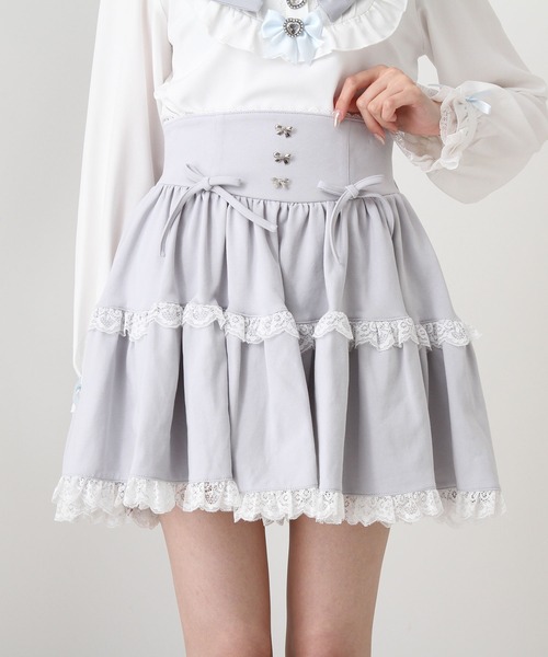 DearMyLove スカート フリルリボンたっぷり裏毛スカート : ZOZOTOWN