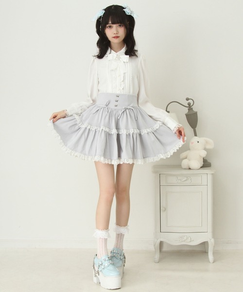 DearMyLove スカート フリルリボンたっぷり裏毛スカート : ZOZOTOWN