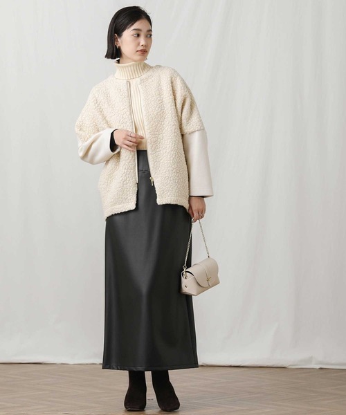 「malla」 ジップアップブルゾン FREE ホワイト レディース_画像2