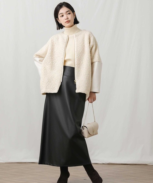 「malla」 ジップアップブルゾン FREE ホワイト レディース_画像5