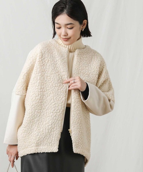 「malla」 ジップアップブルゾン FREE ホワイト レディース_画像6