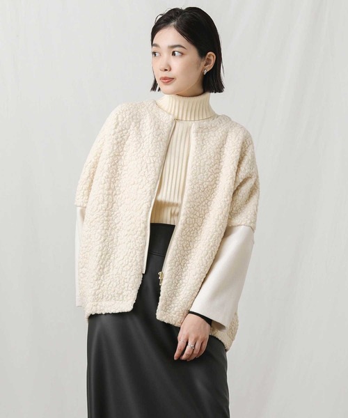 「malla」 ジップアップブルゾン FREE ホワイト レディース_画像9