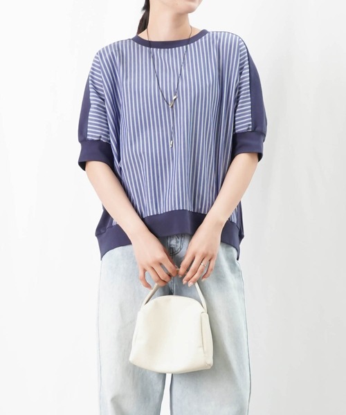 LADY LUCK LUCA tシャツ LC/LLL ストライプ切替ドルマンT