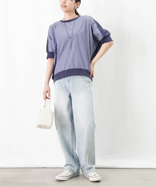 LADY LUCK LUCA tシャツ LC/LLL ストライプ切替ドルマンT