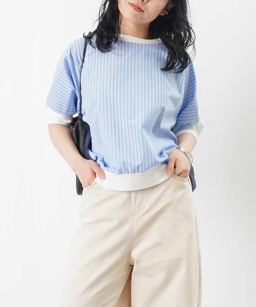 LADY LUCK LUCA tシャツ LC/LLL ストライプ切替ドルマンT